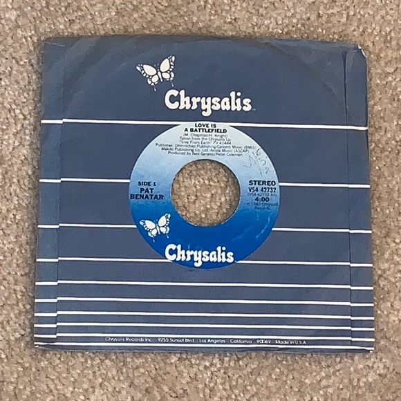 Vintage Pat Benatar 7” Vinyl Record, Love is a Battlefield, 1983 - Picture 1 of 8